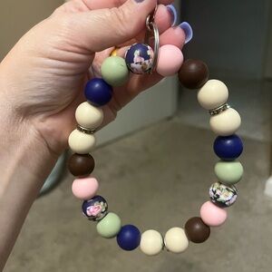 Floral Beaded Key Holder Bracelet